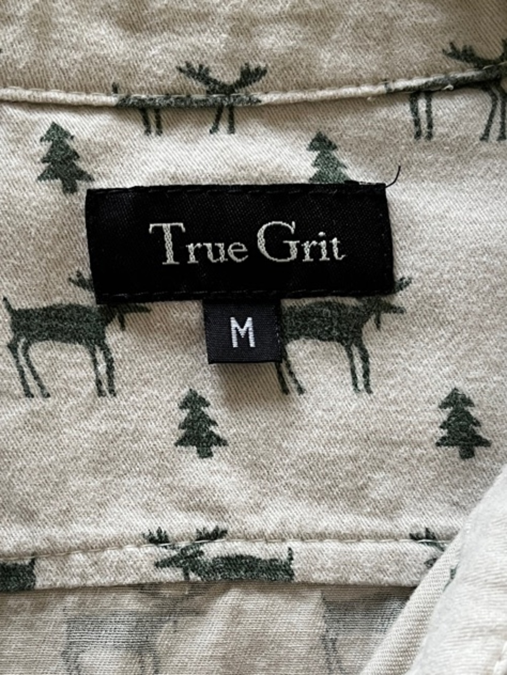 True Grit Vintage Pine Moose Soft Chamois Button-Down Size M NWOT - Picture 2 of 8
